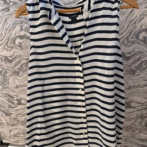 J. Crew Navy and White Striped Top